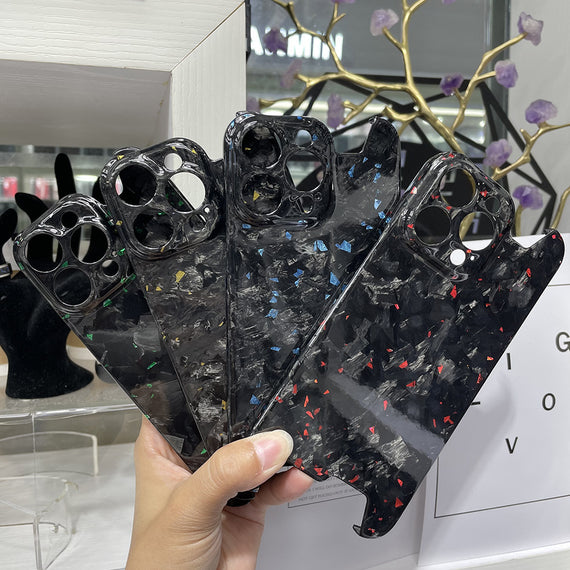 Coque de téléphone en fibre de carbone à motif forgé