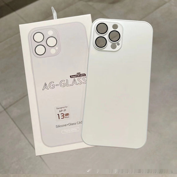 Frosted Glass Primary Color Comes With Lens Protector Phone Case