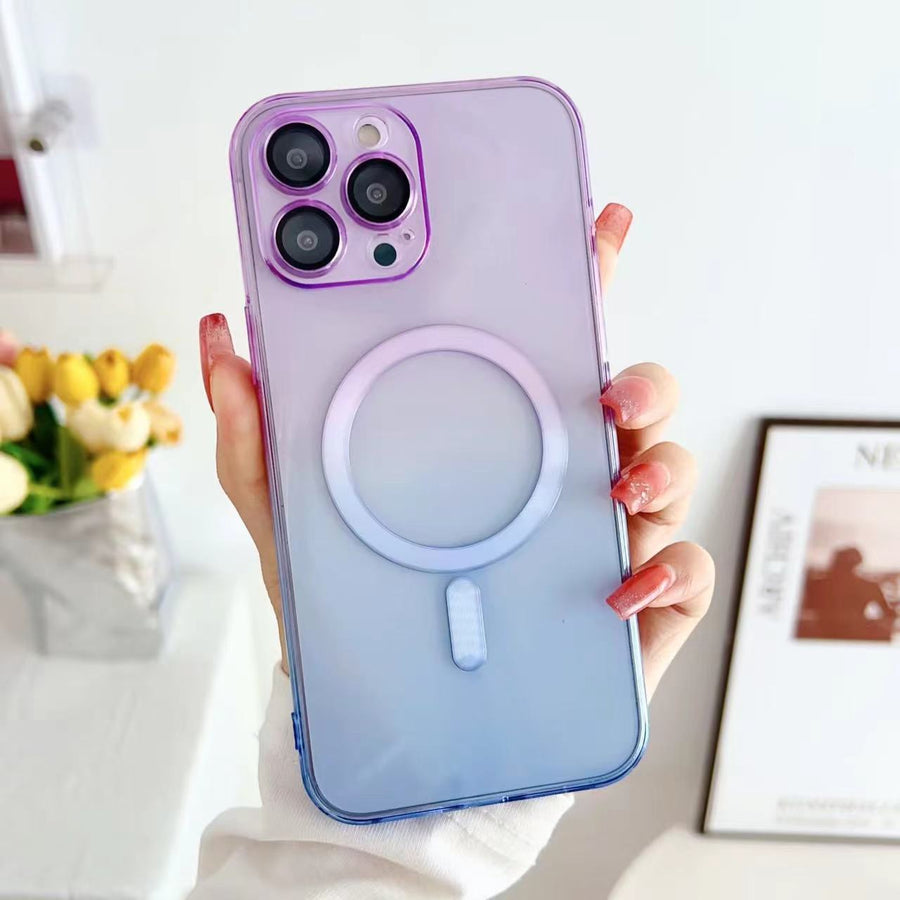 Hot Gradient Two-color Magnetic Phone Case Lens Protector Protective Case