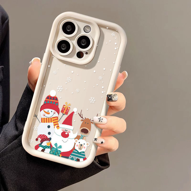 Niedliche Weihnachtsmann-Telefonhülle, mattierte, fortschrittliche Weihnachtsmusterhülle für das Telefon, stoßfeste, weiche Silikon-Telefonhülle