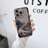 Neu Dunkel Lila Apple 14 Telefon Fall Landschaft Berggipfel