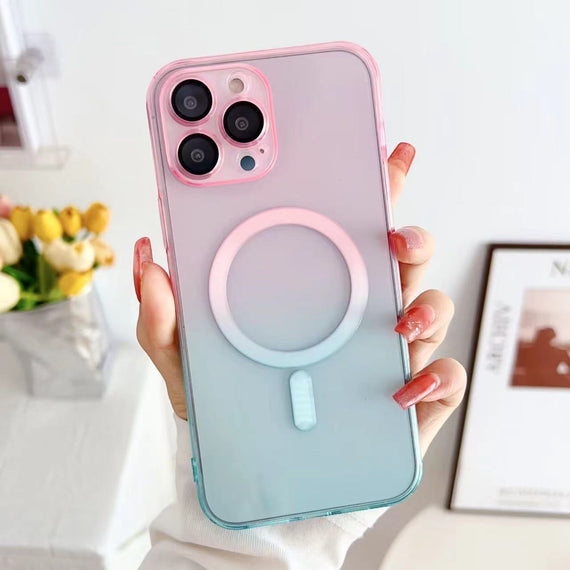 Hot Gradient Two-color Magnetic Phone Case Lens Protector Protective Case