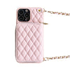 Crossbody Card Insert Case Luxury Rhombus Lamb Skin