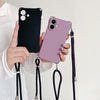 Viereckige Cross Lanyard Flüssigsilikon-Telefonhülle Soft Case