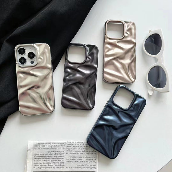 Matte Plating Solid Color Phone Case Water Ripple