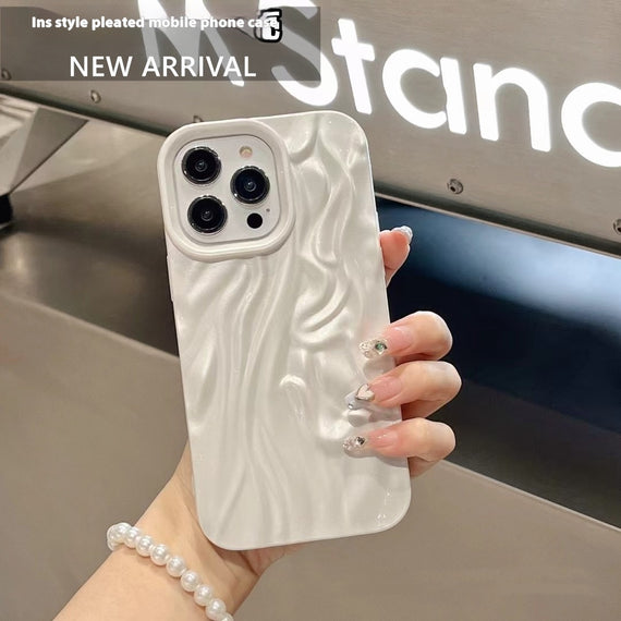 Simple And High-end Pleated Phone Case All-match