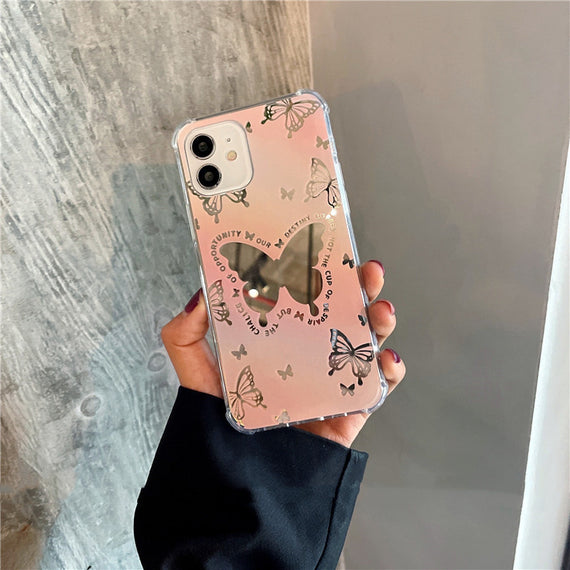 Mirror Butterfly Phone Anti-drop Soft Shell Silicone Case