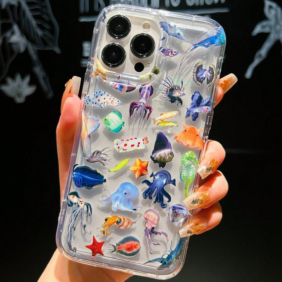 Marine Animal Airbag Drop-resistant Transparent Phone Case