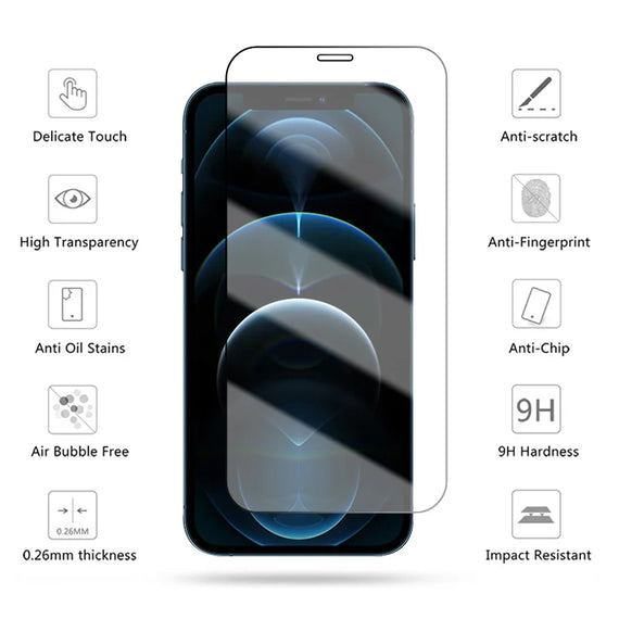 4PCS Glass For iPhone 12 7 8 Plus 6 6S 5S SE 2020 Screen Protector For iPhone 11 12 Pro Max Mini XR XS X Protective Glass
