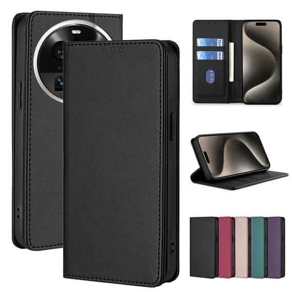 PU Leather Wallet Phone Cases for OPPO Find X2 X3 X5 X6 Neo X7 Ultra Pro Lite Flip Cover Protective Magnetic With Picture Frame