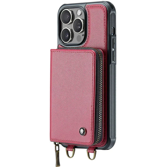 Wallet Case with Card Holder for iPhone 16 15 14 13 12 11ProMax RFID Blocking PU Leather Folio Shockproof Cover Strap Zipper