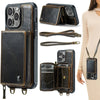 Wallet Case with Card Holder for iPhone 16 15 14 13 12 11ProMax RFID Blocking PU Leather Folio Shockproof Cover Strap Zipper