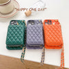 Crossbody Card Insert Case Luxury Rhombus Lamb Skin