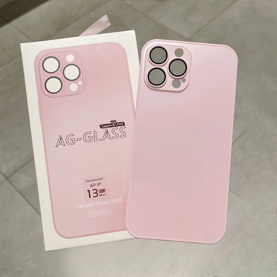 Frosted Glass Primary Color Comes With Lens Protector Phone Case