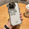 Glitzernde Astronauten-Kameraständer-Telefonhülle für I14 13 12 11 Pro Max XR 14 Plus, unsichtbare Linsenhalterung, Beschichtung, weiche Abdeckung
