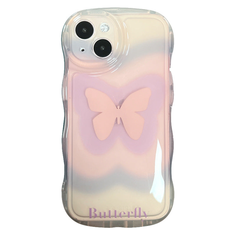 Ins Niche Dizzy Dye Black Butterfly Suitable For Ip Phone Case
