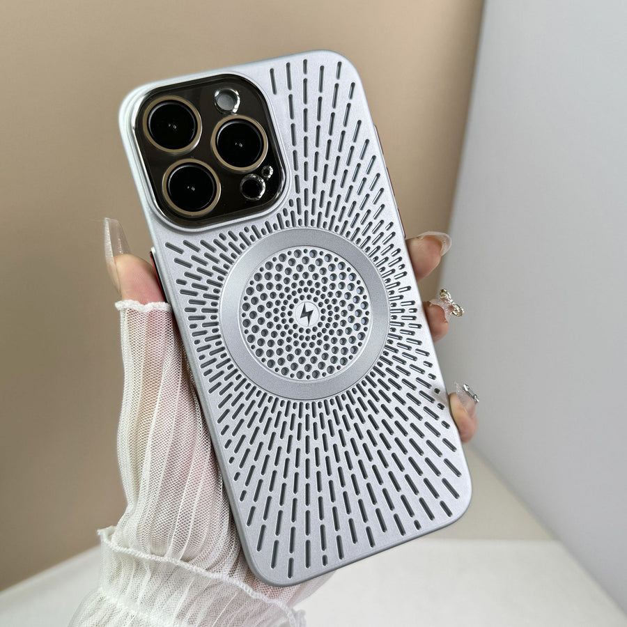 Telefonhülle Atmungsaktive Wärmeableitung Netzwerkschale Magnetische Ladehaut Gefühl Schutzhülle