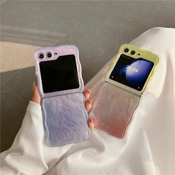 Feather Yarn Gradient Multicolor Zflip6 Folding Phone Case