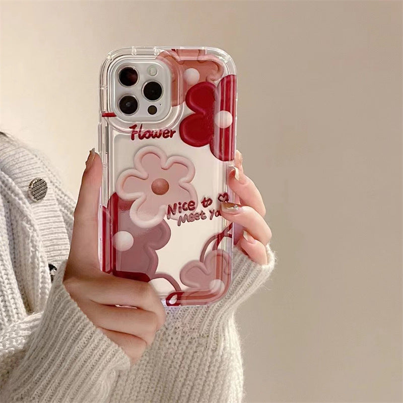 Retro Ölgemälde Rote Blume Handyhülle
