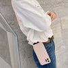Simple Solid Color Messenger Lanyard Liquid Silicone Fine Hole Mobile Phone Case