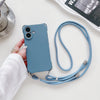 Viereckige Cross Lanyard Flüssigsilikon-Telefonhülle Soft Case