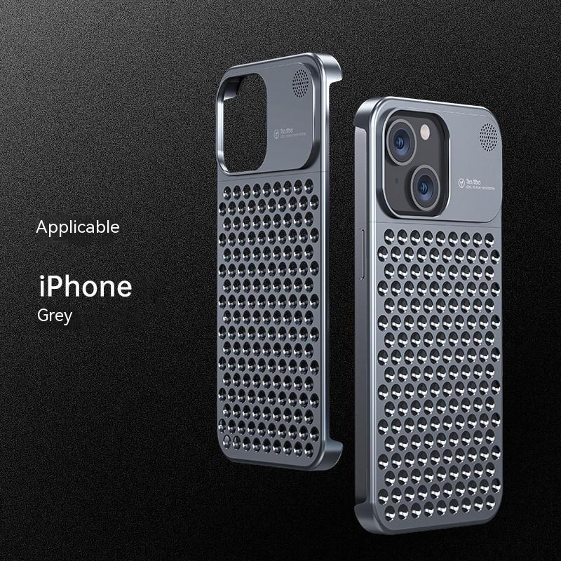 Coque de téléphone en alliage d'aluminium pour iPhone 14/13 Pro Max Plus, creuse, antichoc, dissipation thermique