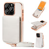 Étui portefeuille à motif litchi avec cordon pour téléphone 14 pouces