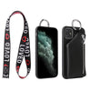 PU Lederband Schnur Geldbörse Telefon Fällen Crossbody Hals Lanyard Brieftasche Abdeckung