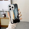Neu Dunkel Lila Apple 14 Telefon Fall Landschaft Berggipfel