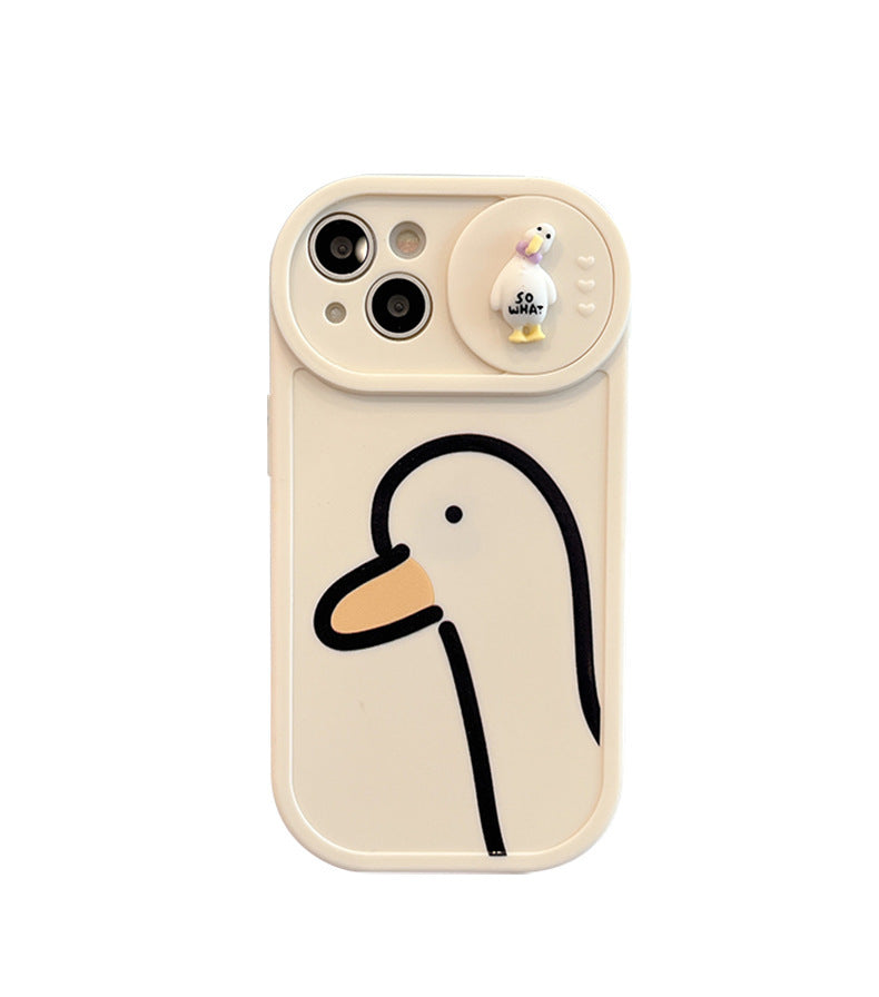 Duck Pattern Sliding Window Silicone Mobile Phone Case