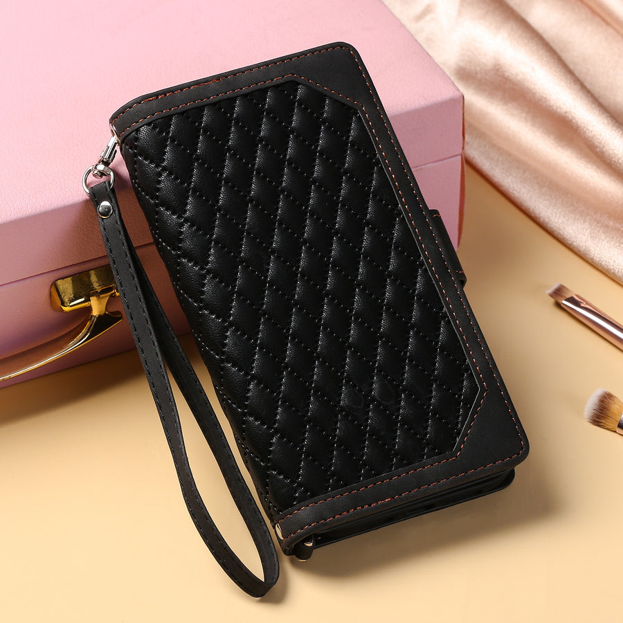 Crossbody Plaid Multifunktionale Reißverschlusstasche Handytasche