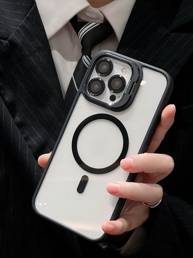 Unsichtbare Halterung für den Objektivschutz der Telefonhülle mit magnetischer Absaugung